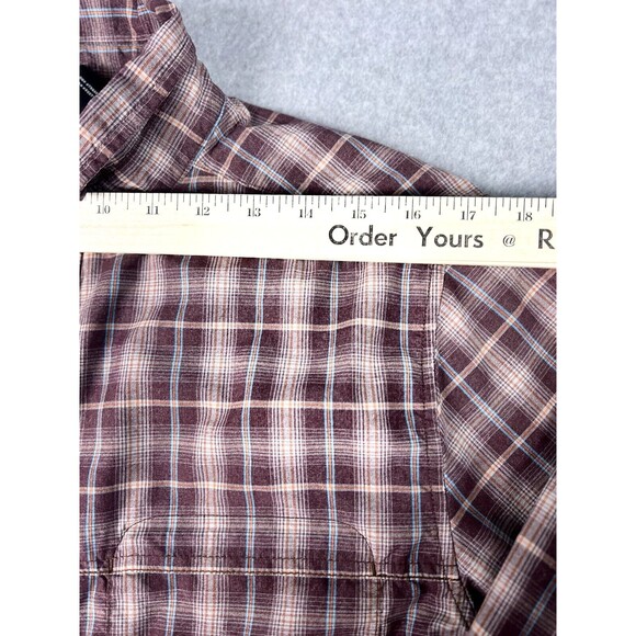 Marmot Flannel Shirt Mens Medium Brown Button Down Outdoor Long Sleeve Core - Picture 5 of 16